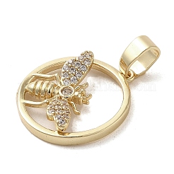Латунные микропаве прозрачные подвески с фианитом&nbsp;KK-M275-14G