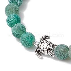 Браслеты из круглых бусин из натурального окрашенного выветренного агата&nbsp;BJEW-JB11080