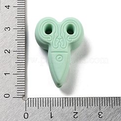 食品グレードのシリコーン焦点ビーズ  はさみ  アクアマリン  29.5x20x9mm  穴：2mm&nbsp;SIL-E010-01E