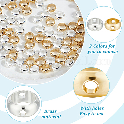 100шт. 2-х цветные латунные бусины-рамки KK-GO0001-62