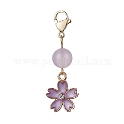 Décorations de pendentif de fleur d'émail d'alliage&nbsp;HJEW-JM01599