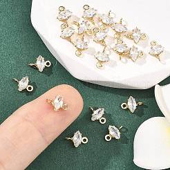 Ciondoli a forma di occhio di cavallo in ottone con pavé di zirconi cubici Shegrace&nbsp;XGRQ2O424-436A-G