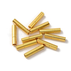 真鍮製バヨネット留め金  コラム  レザーコードクラスプパーツ  ゴールドカラー  14x3mm  穴：1.7mm&nbsp;KK-WH0062-36A-G