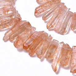 Hebras de cuentas teñidas de cristal de cuarzo natural crujido&nbsp;G-I345-05H