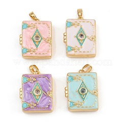 Латунные подвески с микропаве из прозрачного кубического циркония KK-P335-06G