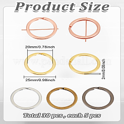 30 шт. 6-х цветные разъемные кольца для ключей из сплава&nbsp;FIND-LP0002-92