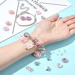 Наборы для изготовления браслетов из европейских бусин из смолы и сплава «сделай сам»&nbsp;DIY-FS0007-21