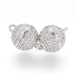 Магнитные застежки из латуни с цирконием и микропаве с петлями ZIRC-E120-05P-10mm-NR