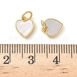 Сердечные подвески из натуральных белых ракушек KK-D502-19G