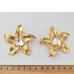 Серьги-гвоздики из нержавеющей стали 304 с кубическим цирконием EJEW-Z084-12G