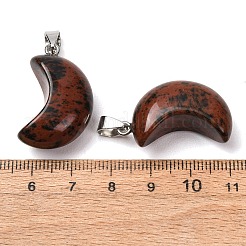 Acajou naturel pendentifs en obsidienne&nbsp;G-F820-02L-11