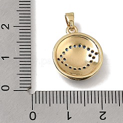 Anhänger aus Messing mit Mikropavé-Fassung aus Zirkonia und blauer Emaille&nbsp;CU-CBAA556-09B