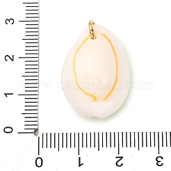 Pendenti stampati in conchiglia ciprea naturale&nbsp;STAS-Z168-03G-03