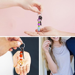 20 個の鉄の棒ビーズキーホルダージュエリーメイキング diy 工芸品  プラチナ  ブラック  7.8cm&nbsp;IFIN-SZ0001-36
