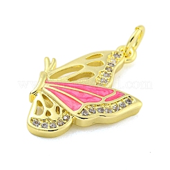 Настоящие 18к позолоченные латунные подвески с микропаве и кубическим цирконием&nbsp;KK-R159-05B-G