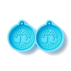 Плоская круглая с кулоном дерево жизни силиконовые Молды&nbsp;LS-DIY-I088-03