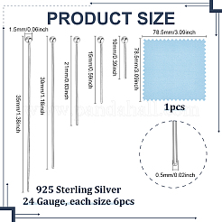30 шт. шт. 925 булавки с шарообразной головкой из стерлингового серебра&nbsp;STER-BC0003-77