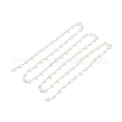 Цепочки из натурального пресноводного жемчуга ручной работы AJEW-JB01088-02