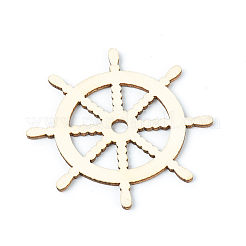 Gros pendentifs en bois naturel découpés au laser&nbsp;WOOD-WH0023-01