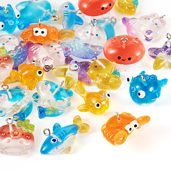 24 шт. подвески из прозрачной смолы в морском стиле в двух стилях RESI-TA0002-43