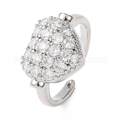 Открытые кольца манжеты из латуни с микропаве и кубическим цирконием&nbsp;RJEW-C153-02P