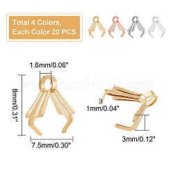 80個 4色 304ステンレススチール アイスピックピンチベイル  ミックスカラー  20個/カラー&nbsp;STAS-UN0023-96