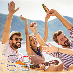 4шт 4 стиля медаль Святого Бенедикта сплав плетеный браслет из бисера набор BJEW-AN0001-69