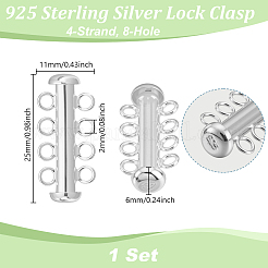 1 Satz Schiebeverschlüsse aus Sterlingsilber&nbsp;STER-GA0001-42B-S