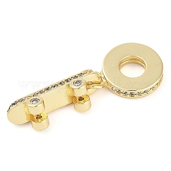 Реечное покрытие латунь микро паве кубический цирконий европейские подвески с подвесками KK-P287-20G