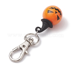 Подвеска в виде тыквы из дерева и сплава на тему Хэллоуина HJEW-JM01979