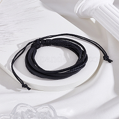 1шт. многорядные плетеные браслеты из искусственной кожи для мужчин&nbsp;BJEW-LP0003-37B