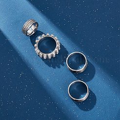 7 шт. набор из 7 колец из нержавеющей стали 304 с тройным рифлением для женщин RJEW-UN0002-36P