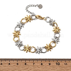 Bracelets à maillons bicolores en acier inoxydable 304 pour femmes&nbsp;BJEW-K264-09GP