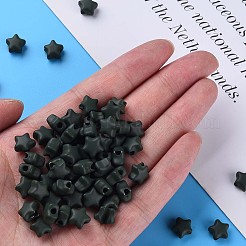 スプレープリントアクリルビーズ  スター  オリーブドラブ  8.5x9.5x5mm  穴：2mm  約2050個/500g&nbsp;MACR-S373-45-O01