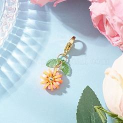 Подвески из полимерной глины и стекла в виде цветов HJEW-MZ00327-02