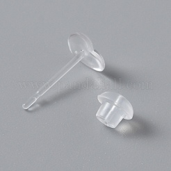 Крошечные серьги-гвоздики из смолы в форме сердца с ушной гайкой для женщин&nbsp;EJEW-WH0012-003D