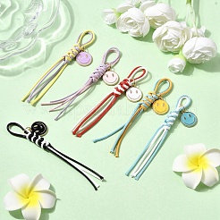 6 шт. корейский вощеный полиэстеровый шнур и эмалированный сплав&nbsp;HJEW-JM04416