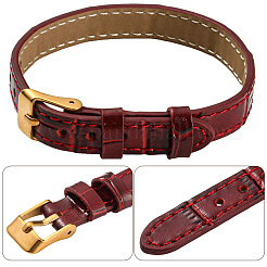 1 Stück strukturierte Lederarmbandriemen&nbsp;AJEW-CL0003-11B