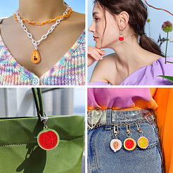 18 pz 9 stili 3d tema frutta pendenti in resina opaca&nbsp;RESI-TA0005-18