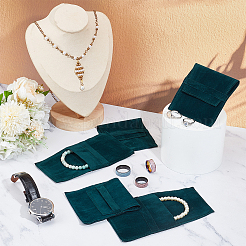 Klappenbeutel aus Samt für Schmuck&nbsp;X-ABAG-WH0038-43D