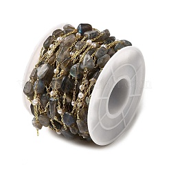 Цепочки из бисера из натурального лабрадорита ручной работы CHC-F020-04G-08