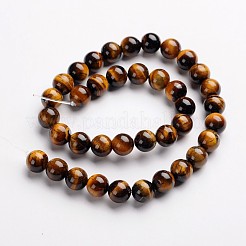 Круглый природных тигровый глаз драгоценный камень шарик нити G-J333-03-12mm