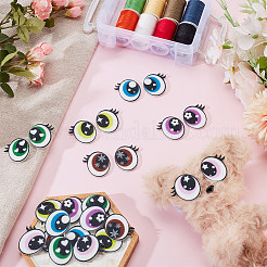 12 Paar 6 Farben Filzaugen für Puppen&nbsp;DOLL-WH0009-003