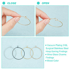 Фурнитура для сережек-колец из хирургической нержавеющей стали 316l с вакуумным покрытием pvd STAS-UN0002-86