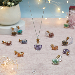 2 набор разноцветных подвесок в форме сердца из стекла с каменной крошкой в виде бутылки с желаниями FIND-DC0005-62