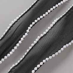 Лента из органзы длиной 5 м с пластиковыми жемчужными бусинами. OCOR-WH0091-58B