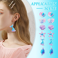 Комплекты украшений из акриловых и стальных подвесных сережек в морском стиле своими руками&nbsp;DIY-TA0010-53