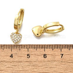 Серьги-кольца из латуни в форме сердца EJEW-Z086-09G