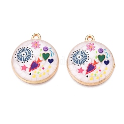 Подвески из эмали из сплава с печатным покрытием стойки&nbsp;ENAM-T020-02H