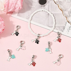 8 Stück 4 Farben Legierung Emaille europäischen baumeln Charms&nbsp;FIND-YW0013-09